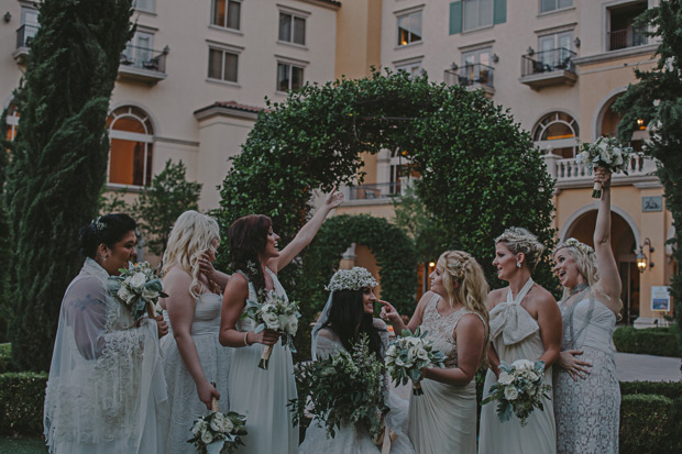 Gorgeous white bridesmaids dresses | onefabday.com