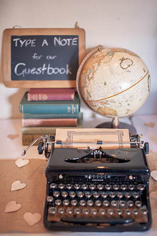 vintage typewriter guestbook | Clare and Nathan's beautifully intimate wedding by I Heart Weddings | onefabday.com 