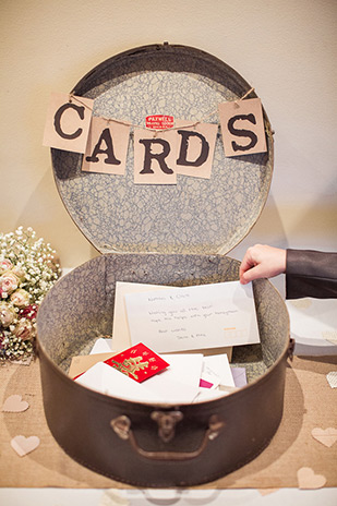 vintage suitcase for cards | Clare and Nathan's beautifully intimate wedding by I Heart Weddings | onefabday.com 