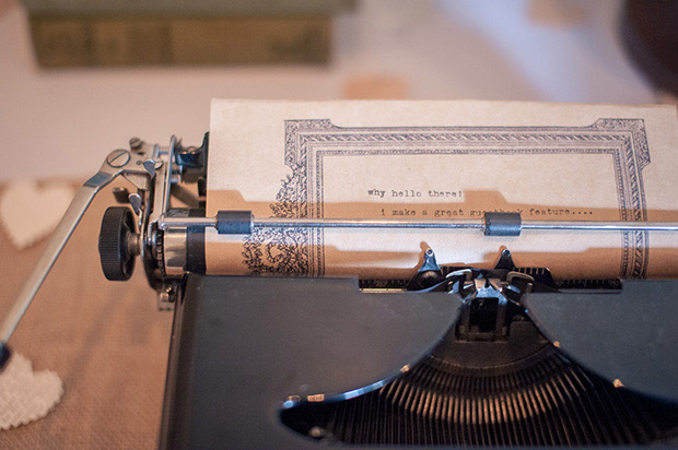 vintage typewriter guestbook | Clare and Nathan's beautifully intimate wedding by I Heart Weddings | onefabday.com 