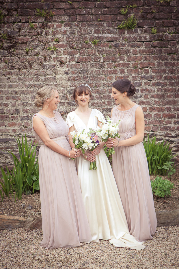 pretty spring bridemaids bouquets and soft mink bridesmaids dresses | onefabday.com