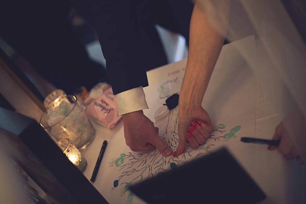 fingerprint tree | Teresa and Greg's Beautiful Millhouse Wedding by Lucy Nuzum | onefabday.com