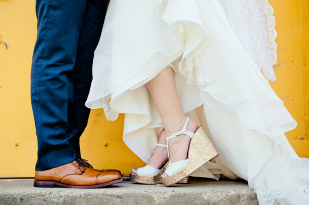 Glitter bridal wedges | onefabday.com