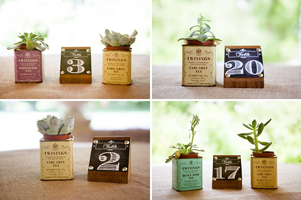 Tea canister succulent centerpieces | onefabday.com