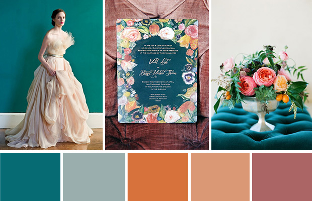 Teal and Orange Wedding Colour Palette | onefabday-com.go-vip.net