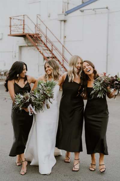 short black bridesmaid dresses, black bridesmaid jumpsuits, short black bridesmaid dresses, winter bridesmaids dresses