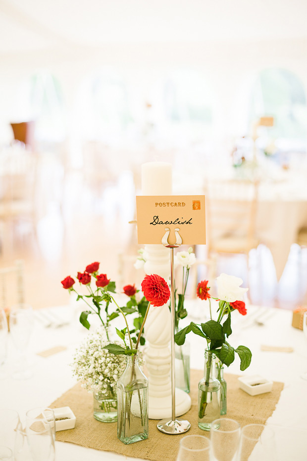 simple red florals wedding centrepeice | onefabday.com