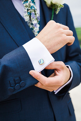 liberty print pocket square and tie |  Claire and Pete's beautiful barn wedding by Butterfly Photography | onefabday.com