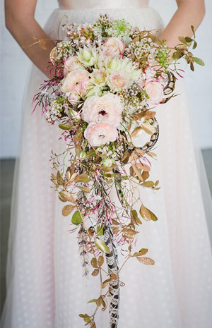 A hot floral trend for 2015 | Cascading Bridal Bouquets | onefabday.com