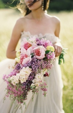 A hot floral trend for 2015 | Cascading Bridal Bouquets | onefabday.com