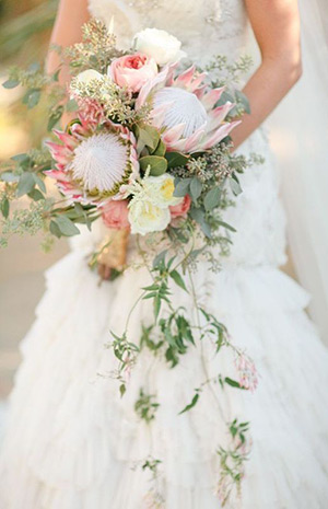 A hot floral trend for 2015 | Cascading Bridal Bouquets | onefabday.com