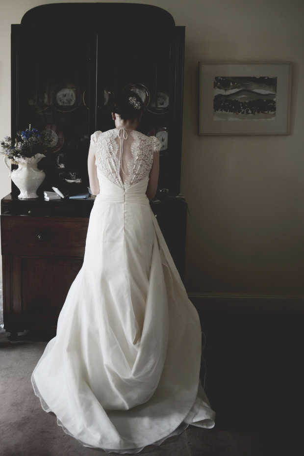 beautiful lace detail back wedding dress | onefabday.com