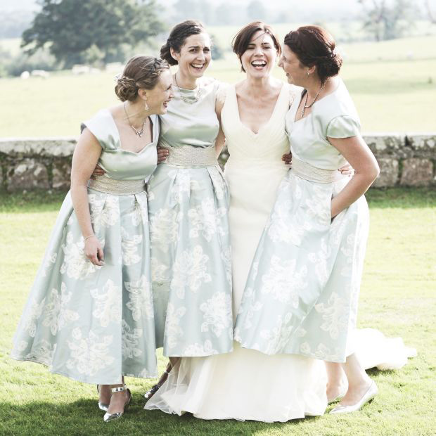 beautiful pastel blue and silver bridesmaids skirt and top combo | onefabday.com