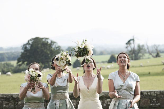 beautiful pastel blue and silver bridesmaids skirt and top combo | onefabday.com