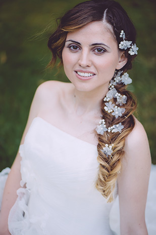 beautiful fishtail bridal hair with mini florals | Floral Inspiration Shoot by Ladies and Lord | onefabday.com