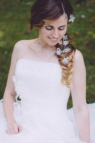 beautiful fishtail bridal hair with mini florals | Floral Inspiration Shoot by Ladies and Lord | onefabday.com