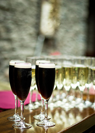 Guinness and Champagne | vintage boho bride | Cormac and Rachel's vintage glam wedding by Joe Laverty | onefabday.com