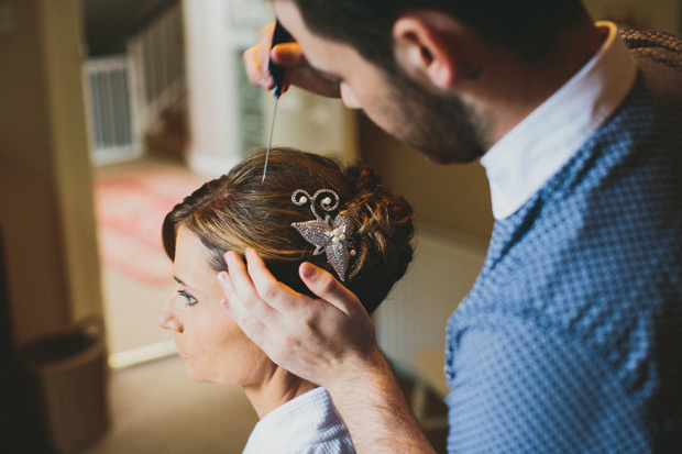 bridal hair |  Michelle and David's gorgeous summer Tullyveery House wedding by Jonathan Ryder Photography | onefabday.com