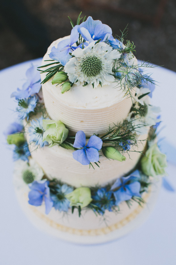 pretty rustic wedding cake with florals | onefabday.com