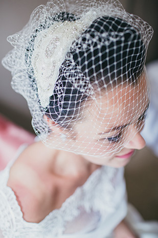 Birdcage veil | Meg and Andy's DIY Central Park Wedding by Cyrience Creative Studios | onefabday.com