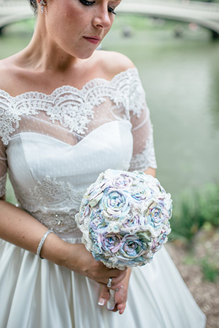 handmade map bouquet | Meg and Andy's DIY Central Park Wedding by Cyrience Creative Studios | onefabday.com