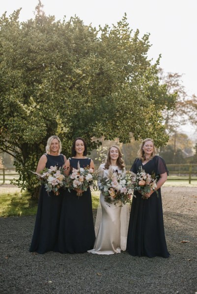 long black bridesmaid dresses, black bridesmaid jumpsuits, short black bridesmaid dresses, winter bridesmaids dresses