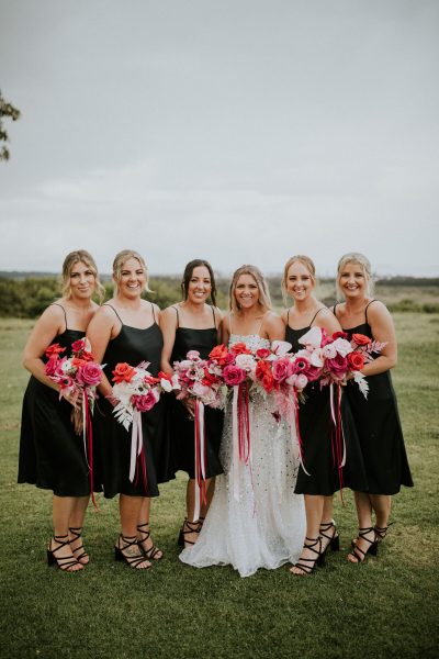 black bridesmaid dresses, black bridesmaid jumpsuits, short black bridesmaid dresses