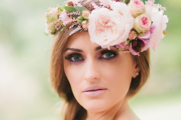 Secret Garden bridal style with floral crown | onefabday.com