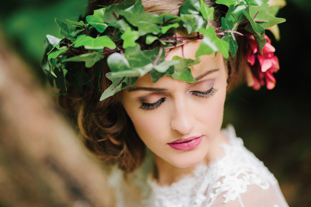 Secret Garden bridal style with floral crown | onefabday.com