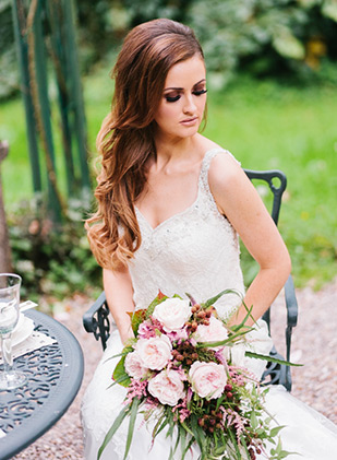 beautiful pink bridal bouquet for a secret garden inspired wedding | onefabday.com