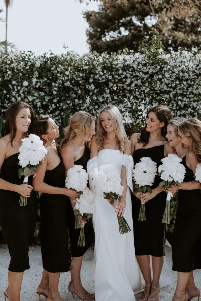 black bridesmaid dresses, black bridesmaid jumpsuits, short black bridesmaid dresses