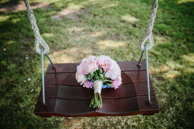 peony bouquet Alan and Ger's sunny summer wedding at Dromquinna Manor by White Cat Studio | onefabday.com