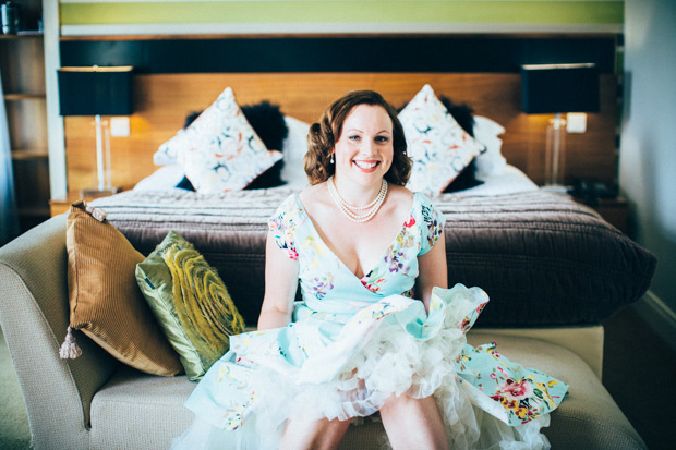 vintage print bridesmaids dress | Alan and Ger's sunny summer wedding at Dromquinna Manor by White Cat Studio | onefabday.com