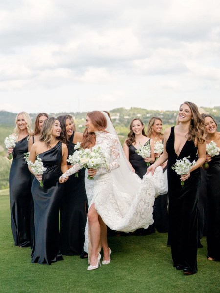 long black bridesmaid dresses, black bridesmaid jumpsuits, short black bridesmaid dresses, winter bridesmaids dresses