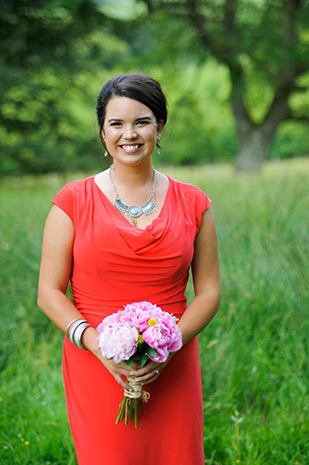 orange bridesmaids dress | onefabday.com