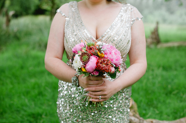 Glittery sequin wedding dress | onefabday.com