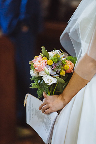 peach and yellow bridal bouquet | onefabday.com 