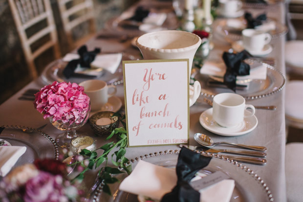 Kerri and Cathal's Pretty in pink Father Ted themed wedding by Simple Tapestry | onefabday.com 