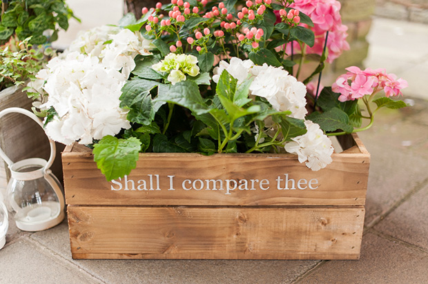 ceremony decor details | Paul and Ann's pretty barn wedding at Larchfield | onefabday.com