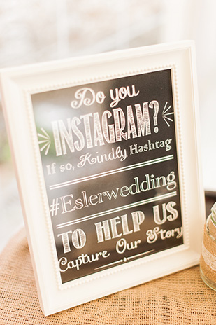 instagram wedding signage |Paul and Ann's pretty barn wedding at Larchfield | onefabday.com