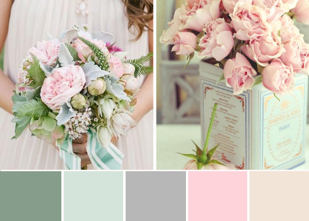 Powder Pink and Duck Egg Blue Wedding Inspiration | onefabday.com