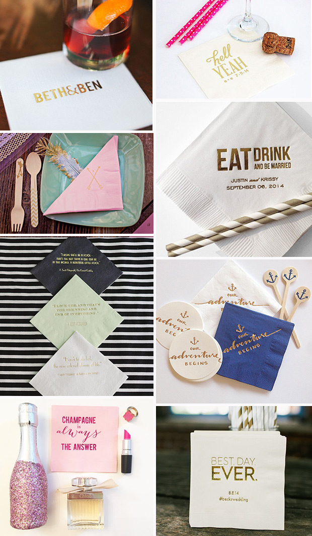 Fun & Stylish Wedding Napkins | See more at onefabday.com