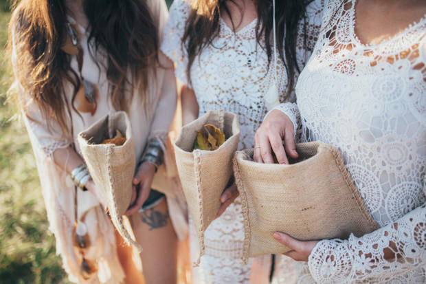 leaf confetti | Beautiful boho bridal inspiration| onefabday.com