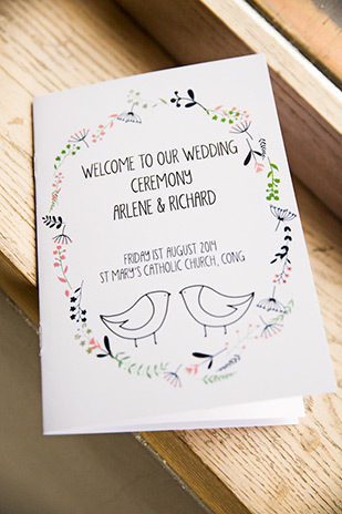 cute illustrated ceremony booklets | Arlene and Richard's Love is the Best Medicine inspired wedding by MOS Photography | onefabday.com