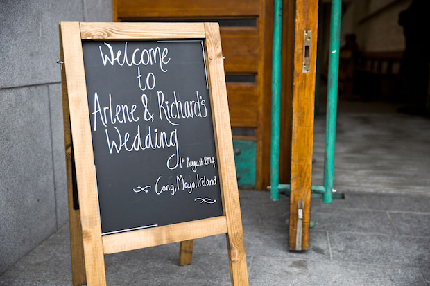 chalkboard ceremony signage | Arlene and Richard's Love is the Best Medicine inspired wedding by MOS Photography | onefabday.com