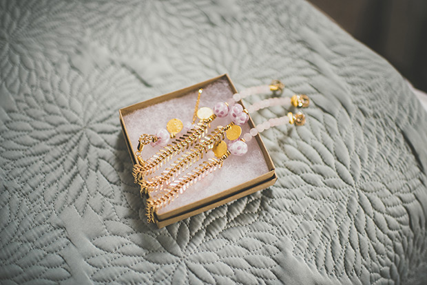 bridal jewellery | Elaine and Kenny's pretty pastel pub wedding by Paula Gillespie | onefabday.com