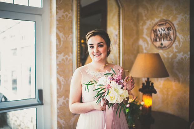 pretty pink bridesmaids dresses | Elaine and Kenny's pretty pastel pub wedding by Paula Gillespie | onefabday.com