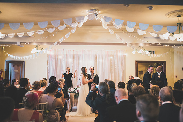 Elaine and Kenny's pretty pastel pub wedding by Paula Gillespie | onefabday.com