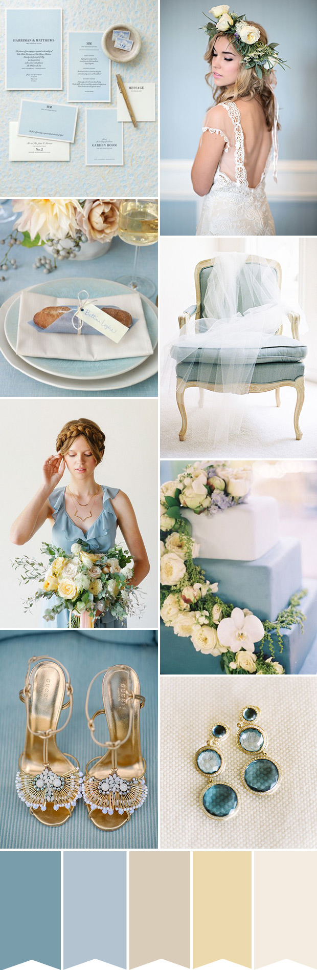 Powder Blue and Nude Wedding Color Palette | onefabday.com