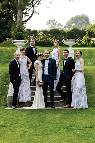 Blue floral print bridesmaids dresses | Orlaith and Sean's Pretty Clonwilliam House Wedding by Corrine Crennan | onefabday.com